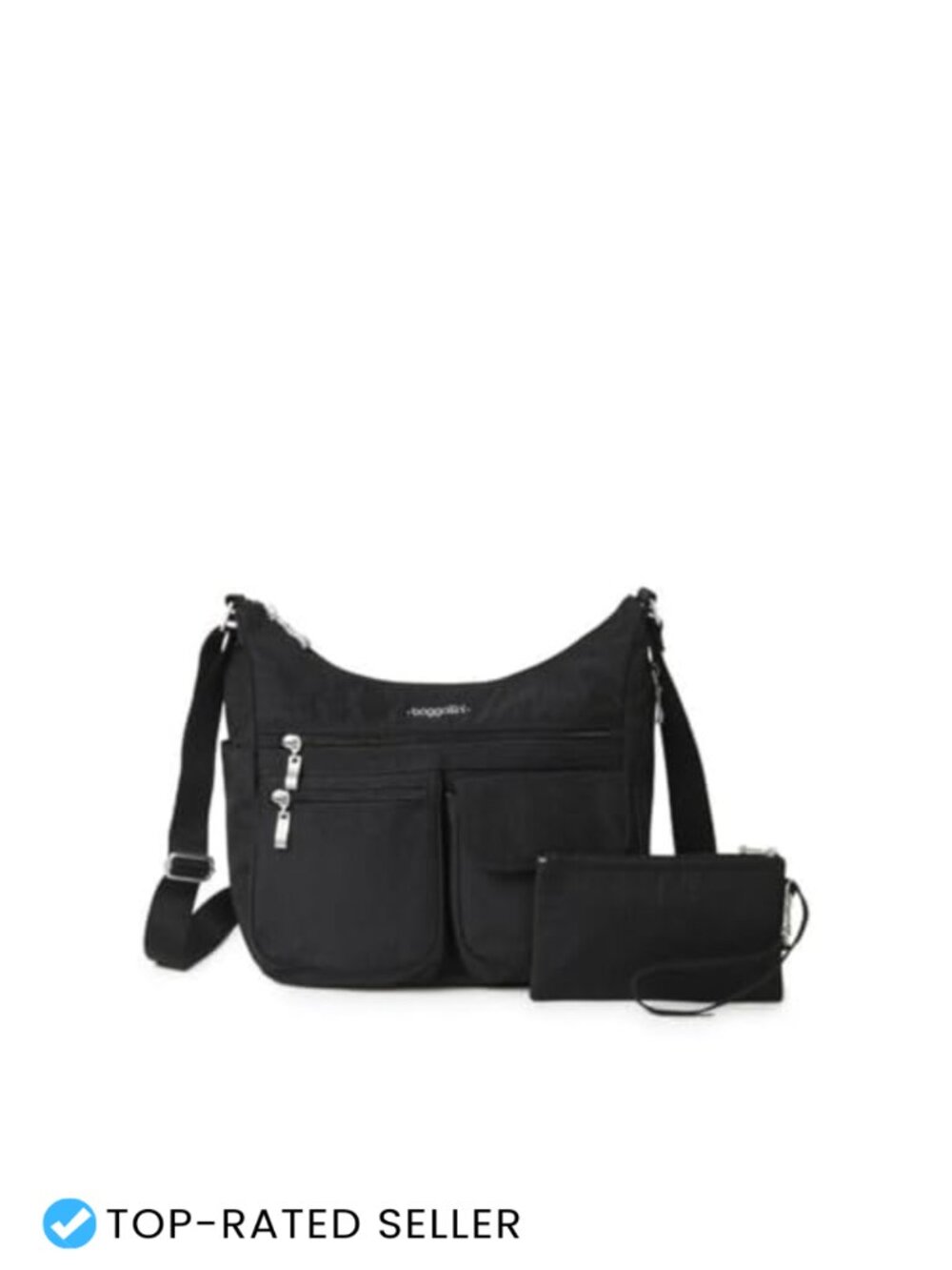 Lightweight Nylon Hobo Crossbody Bag Water-Resistant RFID Wristlet Travel